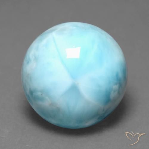 6.9 ct Round Larimar, 11.8 mm From the Dominican Republic, Photo A