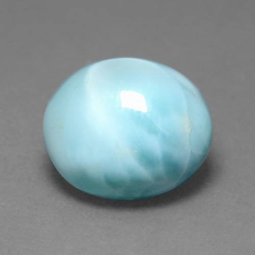 4.48 ct Blue Larimar Gemstone, Larimar Gem in Oval Cabochon Shape for Sale.