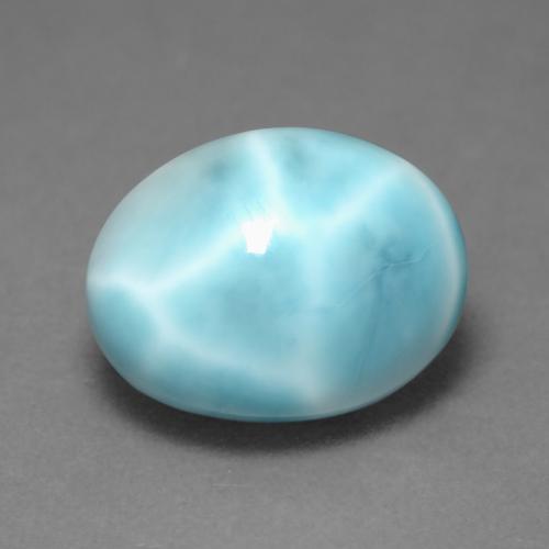 4.55 ct Blue Larimar Gemstone, Larimar Gem in Oval Cabochon Shape for Sale.