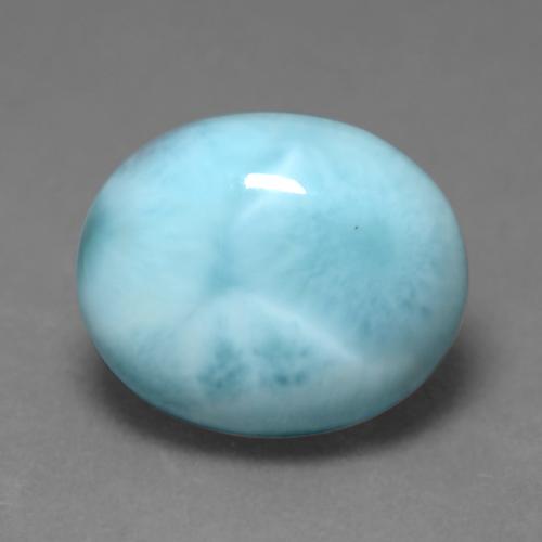 Light Blue Larimar Gem - 4.6ct Oval Cabochon (ID: 543001)