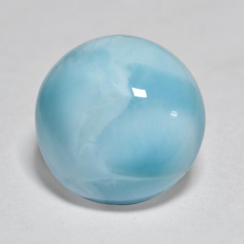 3.47 ct Blue Larimar Gemstone, Larimar Gem in Round Cabochon Shape for Sale.