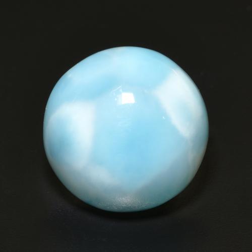 Light Greenish Blue Larimar Gem - 7.6ct Cabochon rotondo (ID: 595056)