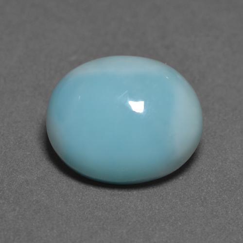 4,3 ct ovaler Larimar aus der Dominikanischen Republik, Größe: 10,9 x 9mm, Reinheit: Opaque, Garantiert echter Edelstein, 1 Stück Larimar in Helles Blaugrün Farbe, Mohs-Härte von 4,5 - 5, Photo A
