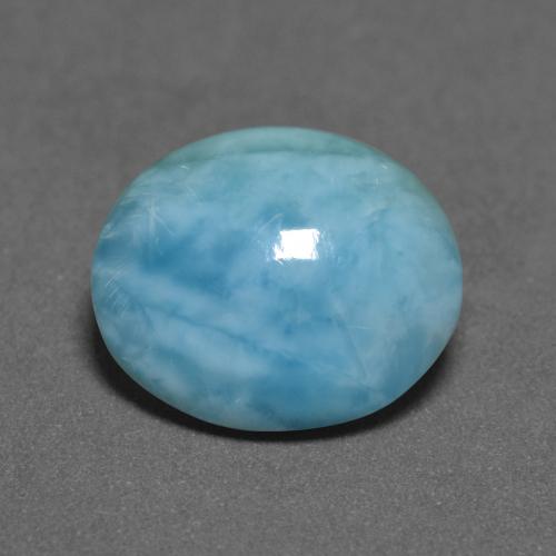 3.40 ct Turquoise Larimar Gemstone, Larimar Gem in Oval Cabochon Shape for Sale.