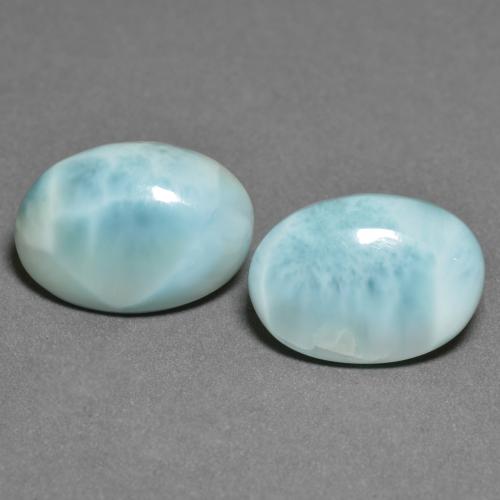 Verde bluastro chiaro Larimar Gem - 4.8ct Ovale cabochon (ID: 596890)