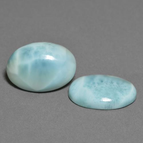 9.50 ctw Turquoise Larimar Stones, Natural Larimar in Oval Cabochon Shape for Sale