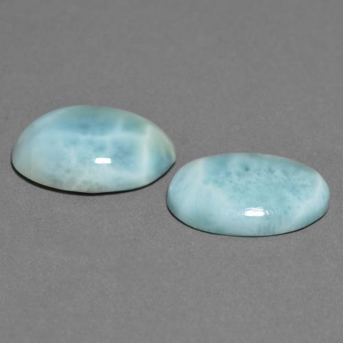 Larimar Gemstones in 14.6 x 10.5 mm Size for Sale, Larimar Stones in Light Blue Green Color