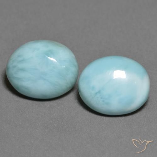 6.59 ct Oval Larimar, 11.2 x 9.2 mm From the Dominican Republic, Photo A