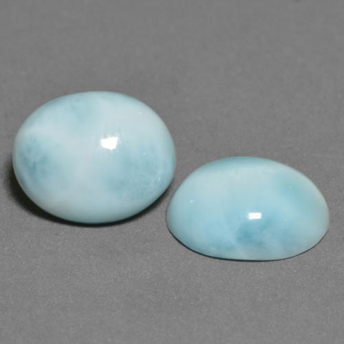 6.86 ctw Blue Larimar Stones, Natural Larimar in Oval Cabochon Shape for Sale