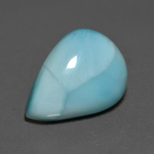 Bluish Green Larimar Gem - 7.1ct Pear Cabochon (ID: 597033)