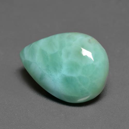 Sae Foam Green Larimar Gem - 6.8ct Pear Cabochon (ID: 597035)