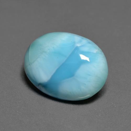 5.29 ct Turquoise Larimar Stone, Natural Larimar in Oval Cabochon Shape for Sale
