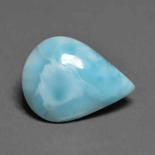 5.88 ct Turquoise Larimar Gemstone, Larimar Gem in Pear Cabochon Shape for Sale.