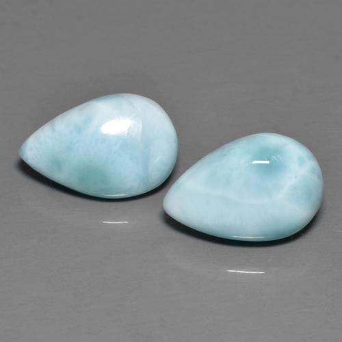 Light Greenish Blue Larimar Gem - 2.1ct Cabochon pera (ID: 611473)
