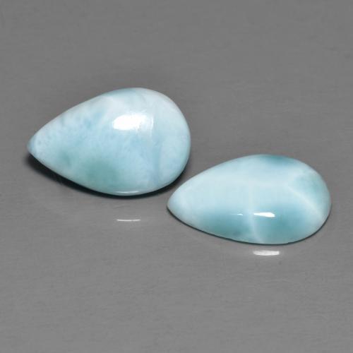 4.09 ctw Blue Larimar Stones, Natural Larimar in Pear Cabochon Shape for Sale