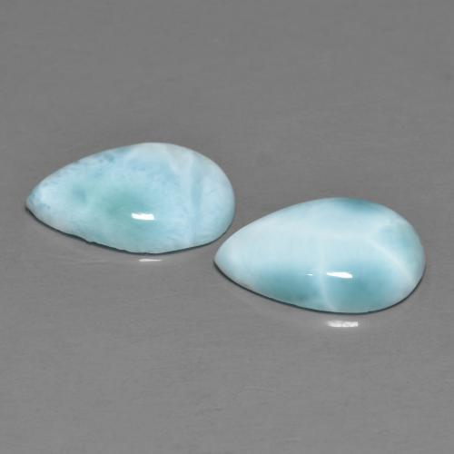 Larimar Gemstones in 12 x 8 mm (calibrated) Size for Sale, Larimar Stones in Light Greenish Blue Color