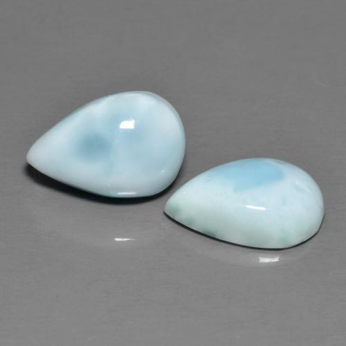 5.42 ctw Blue Larimar Stones, Natural Larimar in Pear Cabochon Shape for Sale