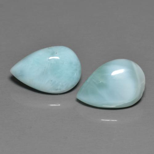 4.02 ctw Blue Larimar Gemstones, Larimar Gems in Pear Cabochon Shape for Sale.