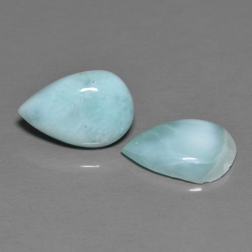 4.02 ctw Blue Larimar Stones, Natural Larimar in Pear Cabochon Shape for Sale