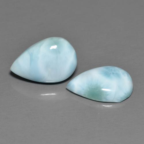4.37 ctw Blue Larimar Stones, Natural Larimar in Pear Cabochon Shape for Sale