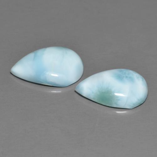 Larimar Gemstones in 12 x 8 mm (calibrated) Size for Sale, Larimar Stones in Light Greenish Blue Color