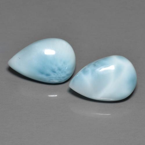 Bright Blue Green Larimar Gem - 2.3ct Pear Cabochon (ID: 611480)