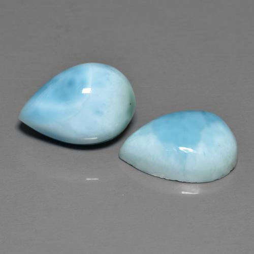 6.44 ctw Blue Larimar Stones, Natural Larimar in Pear Cabochon Shape for Sale