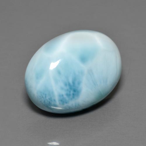 7.96 ct Blue Larimar Stone, Natural Larimar in Oval Cabochon Shape for Sale