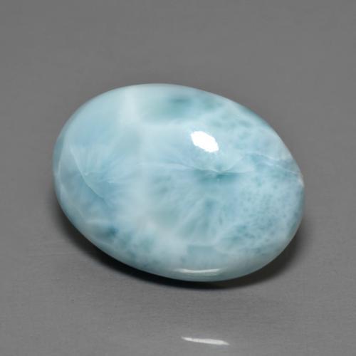 6.89 ct Blue Larimar Gemstone, Larimar Gem in Oval Cabochon Shape for Sale.