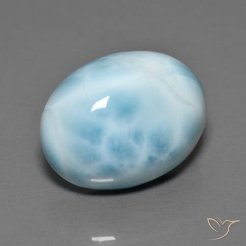 8.76 ct Oval Larimar, 16.2 x 12.2 mm From the Dominican Republic, Photo A