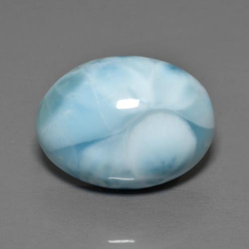 8.09 ct Blue Larimar Gemstone, Larimar Gem in Oval Cabochon Shape for Sale.