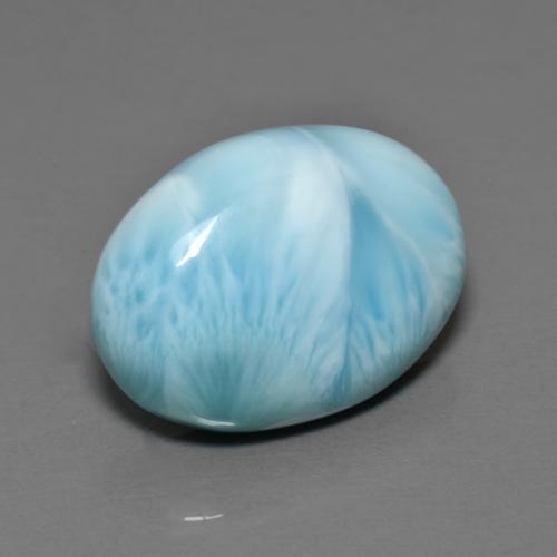 7.14 ct Blue Larimar Gemstone, Larimar Gem in Oval Cabochon Shape for Sale.