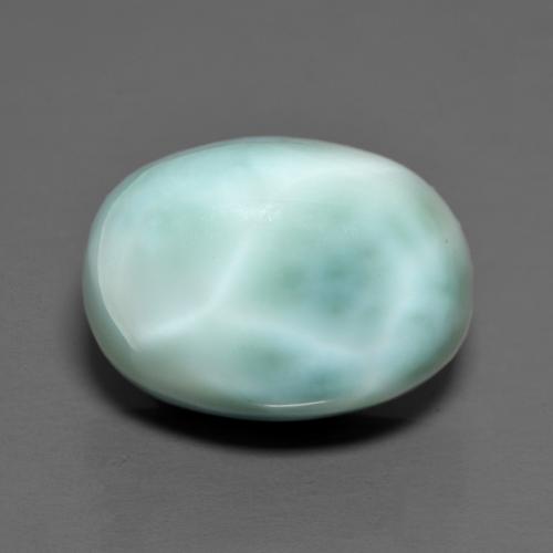8,23 ct ovaler Larimar aus der Dominikanischen Republik, Größe: 13,9 x 10,2mm, Reinheit: Opaque, Garantiert echter Edelstein, 1 Stück Larimar in Blau-grün Farbe, Mohs-Härte von 4,5 - 5, Photo A
