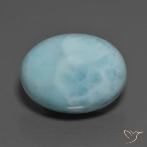 11.35 ct Blue Larimar Stone, Natural Larimar in Oval Cabochon Shape for Sale