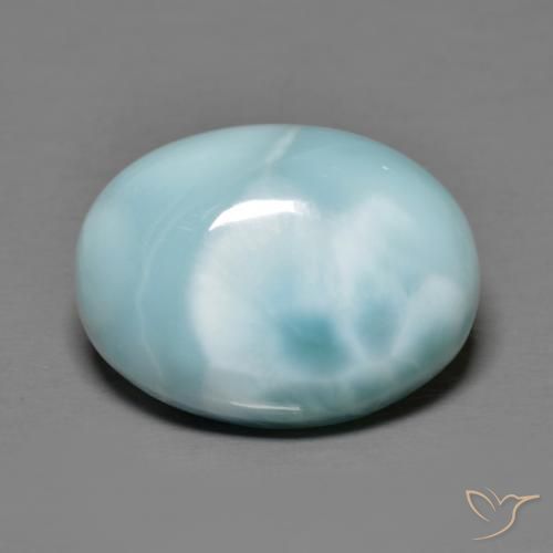 9.84 ct Oval Larimar, 16.1 x 12.1 mm From the Dominican Republic, Photo A