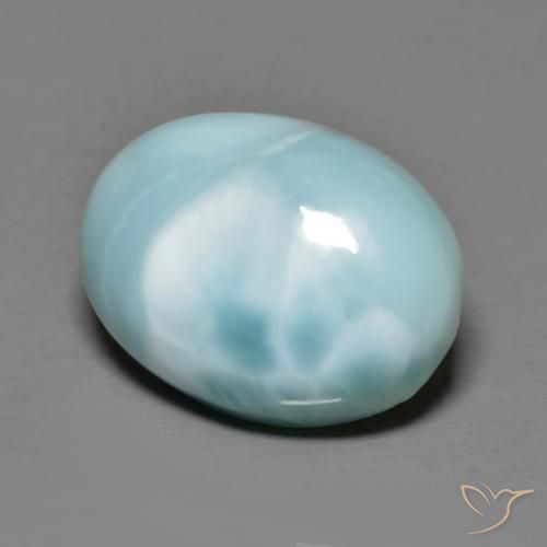 9.84 ct Blue Larimar Stone, Natural Larimar in Oval Cabochon Shape for Sale