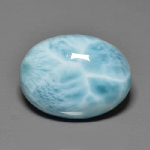 Light Blue Larimar Gem - 8.4ct Oval Cabochon (ID: 612040)