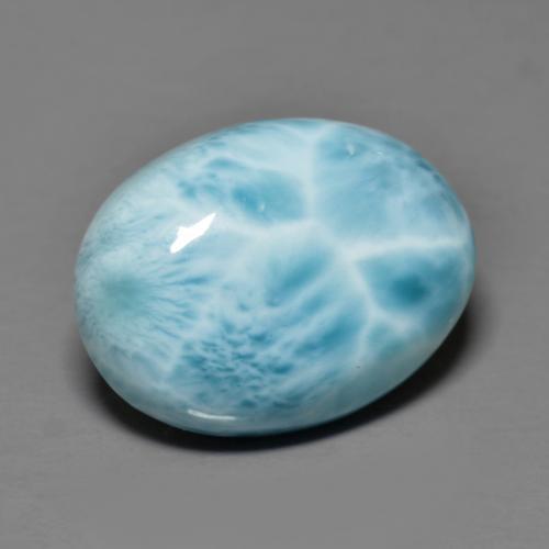 8.39 ct Blue Larimar Stone, Natural Larimar in Oval Cabochon Shape for Sale