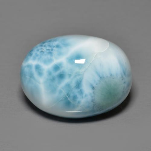 Aqua Blue Larimar Gem - 11ct Oval Cabochon (ID: 612043)