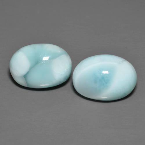 Light Sky Blue Larimar Gem - 6.6ct Oval Cabochon (ID: 612280)