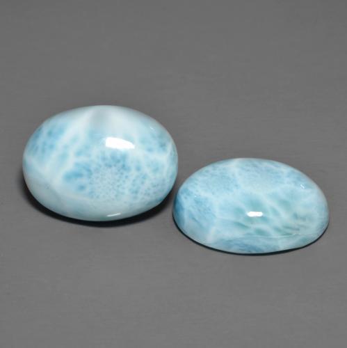 18.40 ctw Blue Larimar Stones, Natural Larimar in Oval Cabochon Shape for Sale