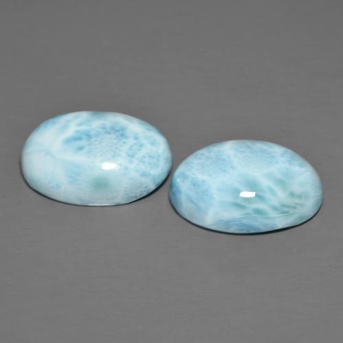 Larimar Gemstones in 16 x 12 mm (calibrated) Size for Sale, Larimar Stones in Light Sky Blue Color