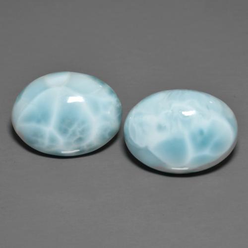 Light Sky Blue Larimar Gem - 7.9ct Oval Cabochon (ID: 612282)