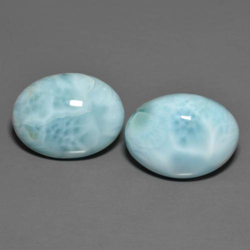 Light Greenish Blue Larimar Gem - 7.8ct Oval Cabochon (ID: 612283)