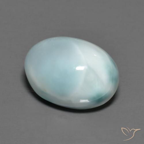 7.68 ct Blue Larimar Stone, Natural Larimar in Oval Cabochon Shape for Sale