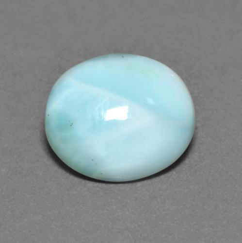 3.28ct Oval Light Blue Larimar from Dominican Republic, Dimension 11.4 x 9.7mm, Natural untreated Gemstone, Opaque Clarity, 1pc Oval Cabochon Larimar, Mohs Hardness of 4.5 - 5, Photo A