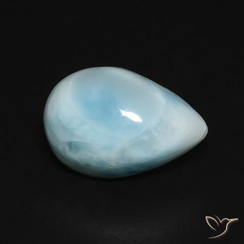 3.28 ct Turquoise Larimar Stone, Natural Larimar in Pear Cabochon Shape for Sale