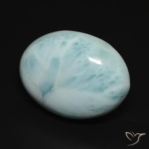 14.08 ct Blue Larimar Stone, Natural Larimar in Oval Cabochon Shape for Sale