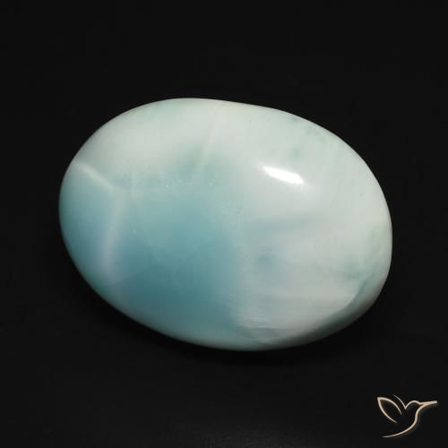 14.77 ct Blue Larimar Stone, Natural Larimar in Oval Cabochon Shape for Sale
