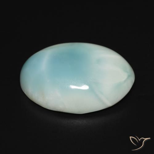 Larimar Gemstone in 20 x 15 mm (calibrated) Size for Sale, Larimar Stone in Light Blue Color
